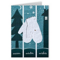 Seed Paper Shape Holiday Greeting Card - Warm Winter Wishes Frosty Mittens